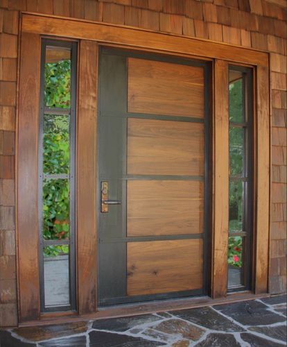 Porta de entrada - HILLS 501 - AppWood - em madeira / em aço / de abrir