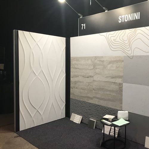 Painel decorativo de parede - RAINFALL - STONINI - leve / corta-fogo / flexível