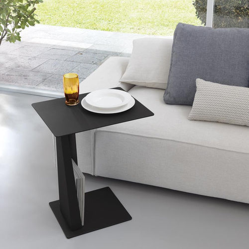 Mesa lateral contemporânea - VOGUE - pezzani home collection - em aço / com base em aço / retangular