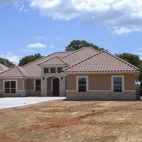 Telha de encaixe - MEDITERRANEAN : SPANISH ANTIQUE - Crown Roof Tiles - em concreto / vermelha
