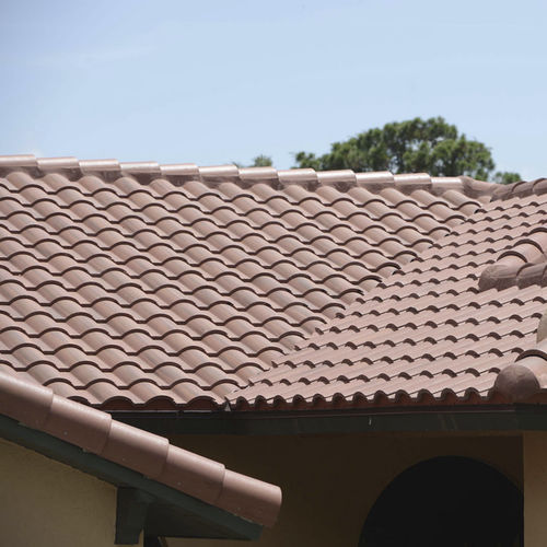 Telha de encaixe - SANIBEL : INDIAN  - Crown Roof Tiles - em concreto / grande / vermelha