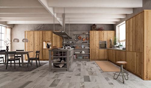 Cozinha contemporânea - MAESTRALE M03 - Scandola - em madeira / em pedra / com ilha