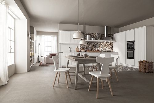 Cozinha contemporânea - MAESTRALE M04 - Scandola - em madeira / em L / com puxadores embutidos