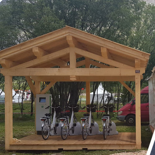Abrigo para bicicletas com sistema de segurança - Clean Energy Planet - para espaço público / para áreas urbanas