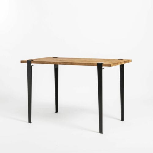 Mesa contemporânea - TIPTOE - em carvalho / com base em aço termolacado / retangular