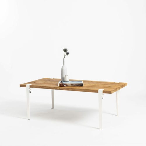 Mesa de centro contemporânea - SANTIAGO  - TIPTOE - em carvalho / com base em aço termolacado / retangular