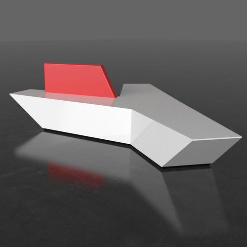 Banco para espaço público contemporâneo - PAUSE - AMOS DESIGN - em Corian® / com encosto / com porta USB