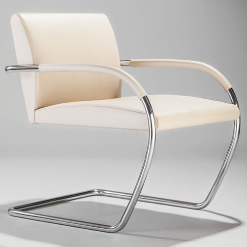Cadeira de design Bauhaus - LUDWIG - AMOS DESIGN - para ambiente interno / em pergaminho / com base em aço