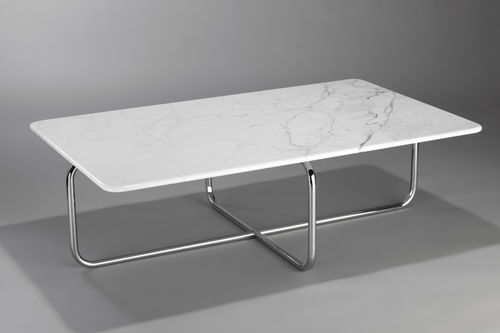Mesa de centro contemporânea - LUDWIG - AMOS DESIGN - em mármore / com base em aço / retangular