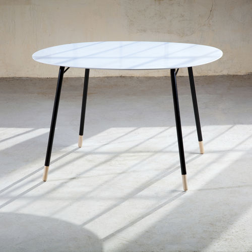 Mesa de centro contemporânea - L - AMOS DESIGN - em faia / em Corian® / com base metálica