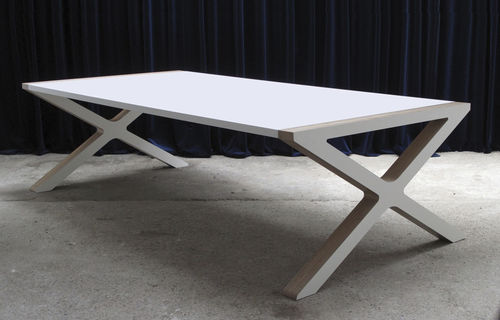 Mesa de jantar contemporânea - X - RKNL - em compensado / em HPL / retangular
