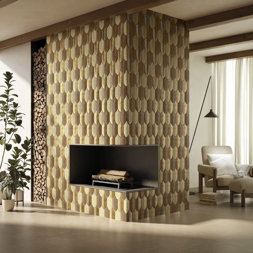 Placas de revestimento em cerâmica - CALATHEA A73 CARAMELLO- A48 MIELE - ORO LUCIDO - AcquarioDue - fosca / com relevo / para ambiente interno