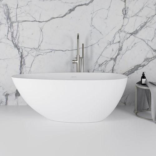 Banheira oval - EGG SHELL MINI 1500 - Lusso Stone - freestanding / em compósito / em aglomerado mineral
