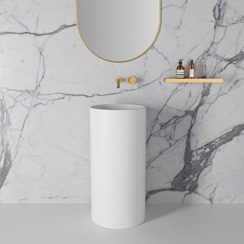 Cuba de instalação livre - ALINA - Lusso Stone - em aglomerado mineral / redonda / contemporânea