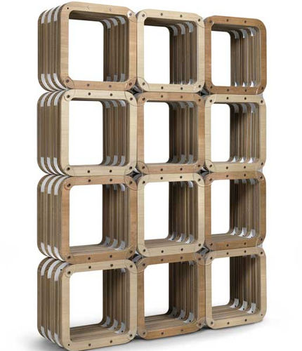Estante de parede - MORE-LIGHT - Lessmore - modular / de design original / em madeira