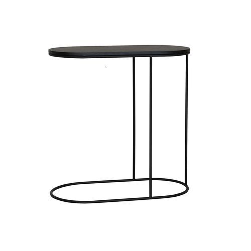 Mesa lateral de design minimalista - PIVOT - take me HOME. - em aço revestido a pó / com folheado de madeira / com base metálica