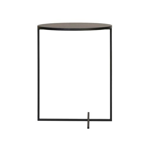 Mesa lateral de design minimalista - INGO - take me HOME. - em aço / com folheado de madeira / em carvalho