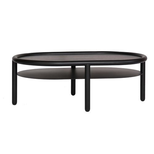 Mesa de centro de design minimalista - MONOLIT - take me HOME. - em aço revestido a pó / com folheado de madeira / em carvalho