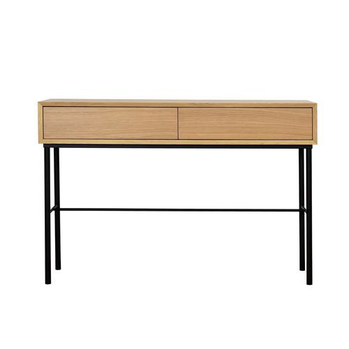 Mesa lateral de design escandinavo - AURORA - take me HOME. - em aço revestido a pó / em carvalho natural / com base em aço termolacado