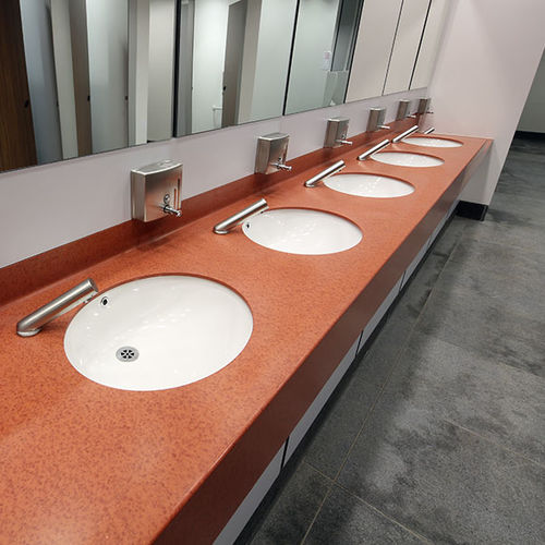 Tampo de banheiro em Superfície Sólida - LG HI-MACS - Washroom Washroom Limited - para uso profissional