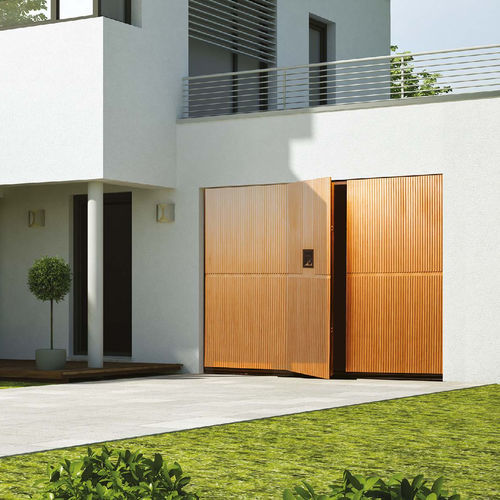 Portão basculante para garagem - Millerighe - SILVELOX GROUP SPA - em okoumé / manual / automático