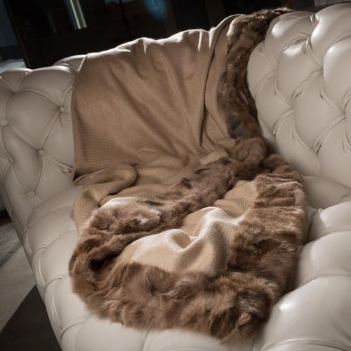 Cobertor em caxemira - T27/REFU270/003 - ARTIGIANI DEL CASHMERE - em couro / em cedro / made in Italy