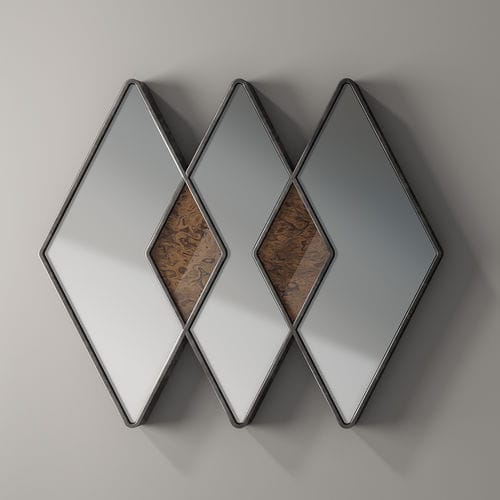 Espelho de parede - BLAZE - Rossato Srl - contemporâneo / losangular / em madeira
