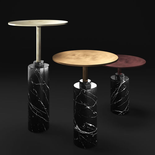 Mesa lateral contemporânea - CLARIDGE  - Rossato Srl - em cobre / com base em mármore / redonda
