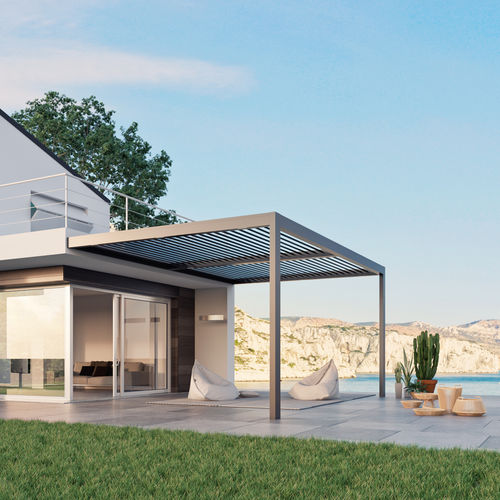Pérgola apoiada em parede - ALL  SEASONS - Like Blinds - em alumínio / com lâminas orientáveis