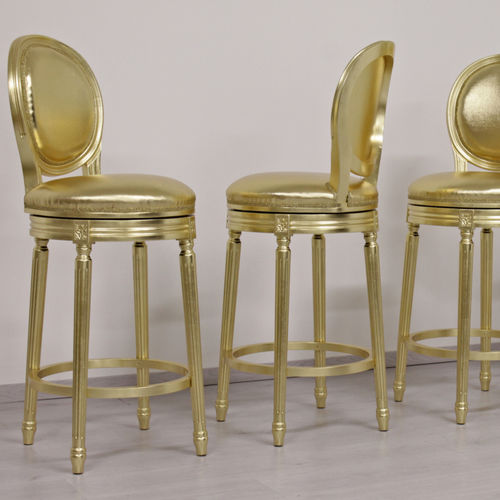 Cadeira alta de estilo francês - ROTONDO SWIVEL - ORSITALIA - para cozinha / em tecido / em couro