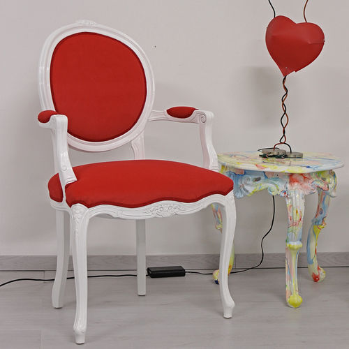 Cadeira de sala de jantar de estilo Luís XV - FIORE - ORSITALIA - para cozinha / para sala / em veludo