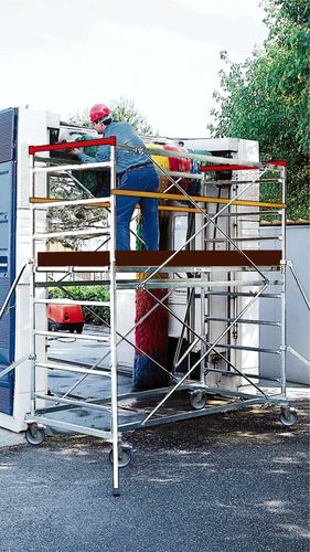 Andaime em aço galvanizado - SUPERLUNGO - Frigerio Carpenterie - com rodízios
