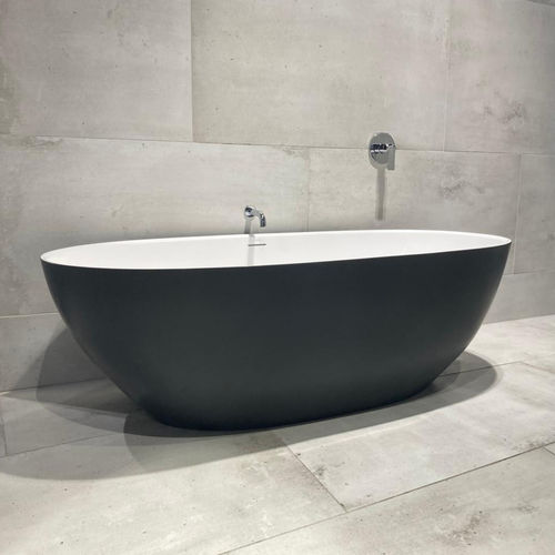 Banheira oval - ALANA INTEGRATED OVERFLOW - Livingstone Baths - freestanding / em compósito / contemporânea