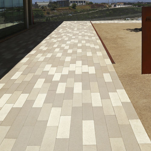 Bloco de pavimentação em pedra - 6 x 24 - ACKER STONE - para ambiente externo / para pátio / liso