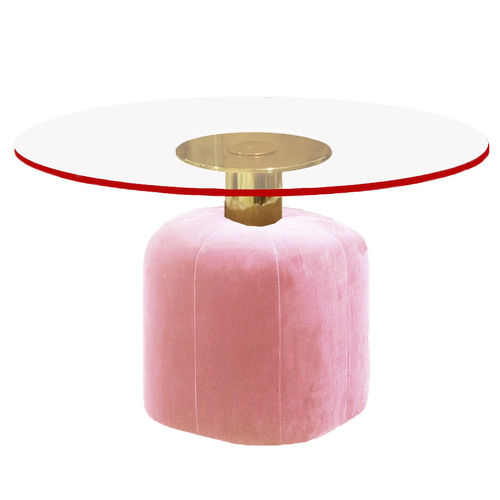 Mesa de jantar contemporânea - MIAMI - Moanne - de metacrilato / com base em latão / base com tecido