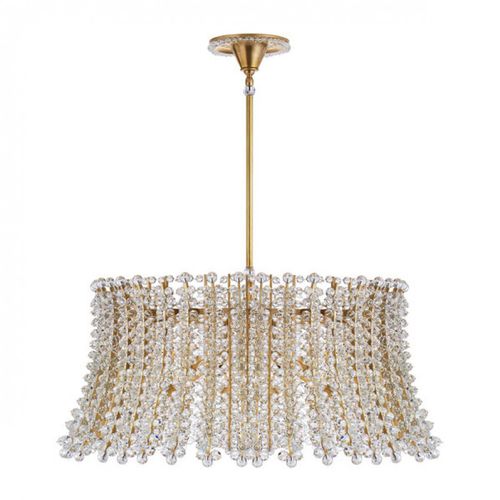 Lustre contemporâneo - MV3005 SERAFINA - Alan Mizrahi Lighting - em cristal / em latão / para 8 lâmpadas