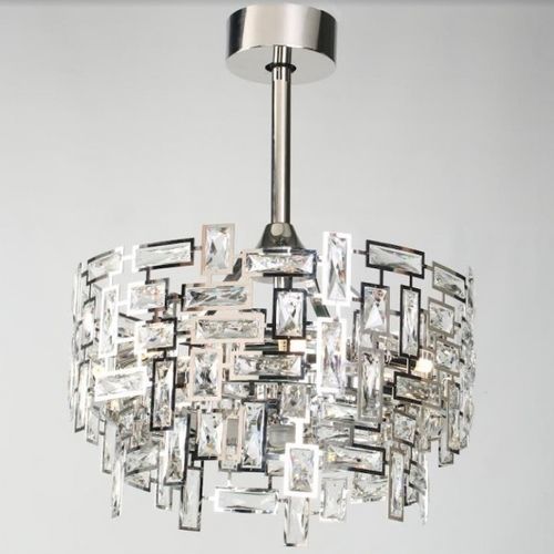 Lustre contemporâneo - SJ2109 FANDELIER - Alan Mizrahi Lighting - em cristal / em aço inoxidável / em ferro