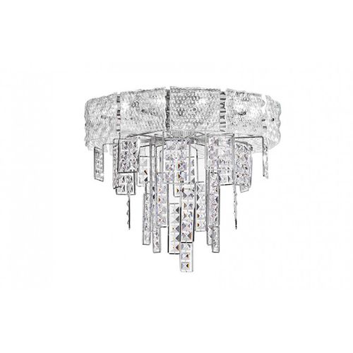 Lustre contemporâneo - SJ2179 CRYSTALLINE FLUSH - Alan Mizrahi Lighting - em cristal / metálico / para 10 lâmpadas