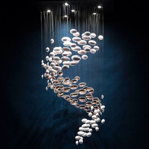 Lustre contemporâneo - AM2188 NORDIC EGG - Alan Mizrahi Lighting - em cristal / da linha comercial / de LED
