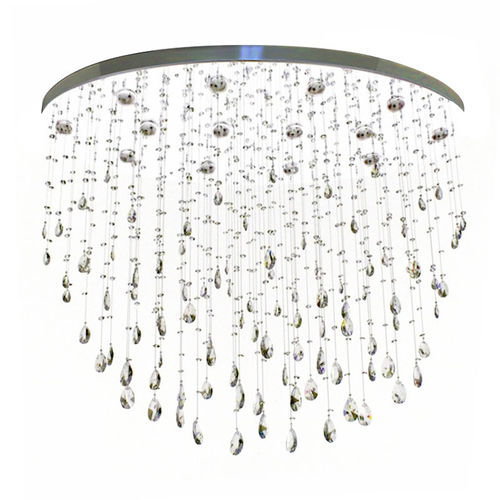 Lustre contemporâneo - IQ2141 MORNING DEW - Alan Mizrahi Lighting - em cristal / metálico / para 5 lâmpadas