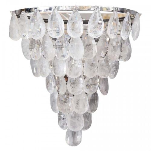 Lustre contemporâneo - IQ2192 CASCADING SCONCE - Alan Mizrahi Lighting - em cristal / metálico / para 1 lâmpada