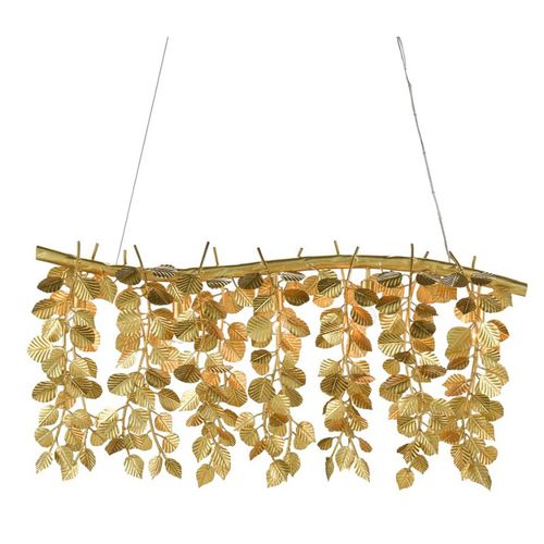 Lustre contemporâneo - IQ8416 GOLDEN EUCALYPTUS - Alan Mizrahi Lighting - metálico / 1 nível / dourado