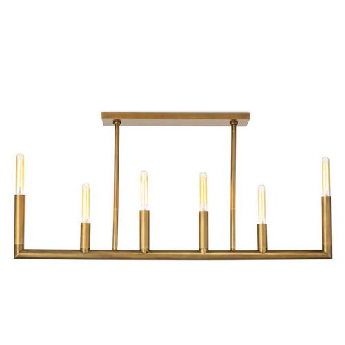 Lustre contemporâneo - IQ8040 WOLFE LINEAR - Alan Mizrahi Lighting - metálico / para 6 lâmpadas / da linha comercial