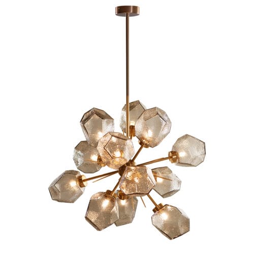 Lustre vintage - IQ8453 CICERO STARBURST - Alan Mizrahi Lighting - em vidro / metálico / para 12 lâmpadas