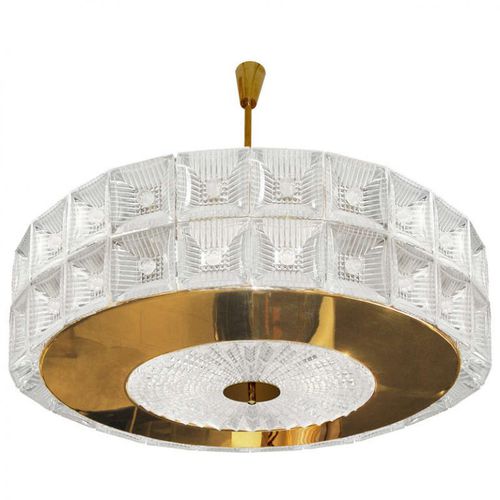 Lustre de estilo veneziano - JK083 VENINI DRUM - Alan Mizrahi Lighting - em vidro de Murano / em vidro soprado / em latão polido