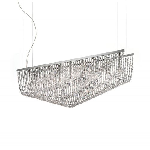 Lustre contemporâneo - QZ0329 RAFT - Alan Mizrahi Lighting - em cristal Swarovski® / metálico / para 8 lâmpadas