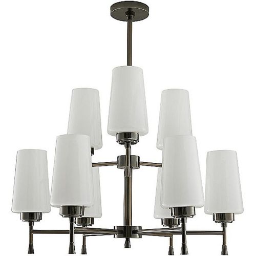 Lustre clássico - JR1996 SIGMUND - Alan Mizrahi Lighting - em vidro / em aço / para 9 lâmpadas