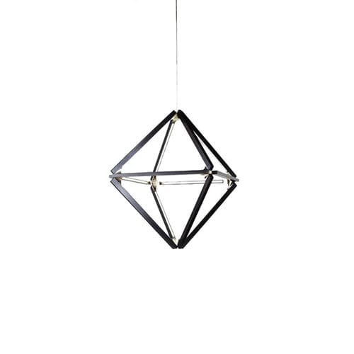 Lustre contemporâneo - KA1816 DIAMOND - Alan Mizrahi Lighting - em latão / em madeira / geométrico