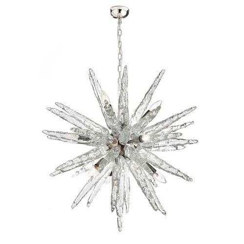 Lustre de design original - KA1191 ICE - Alan Mizrahi Lighting - em vidro de Murano / em latão / para 8 lâmpadas