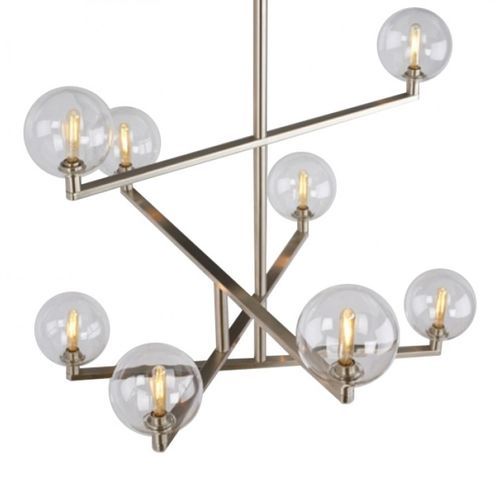 Lustre contemporâneo - JR2004 GAMBIT - Alan Mizrahi Lighting - em vidro / em latão / candelabro